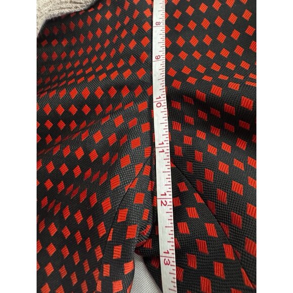 Kate Spade Womens 12 Avery Ankle Trousers Red Black Jacquard Preppy Academia Fit - Picture 9 of 11